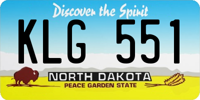 ND license plate KLG551