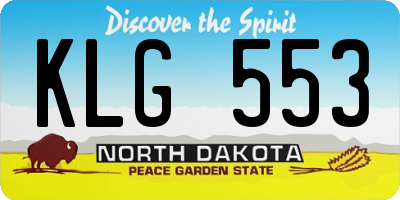 ND license plate KLG553