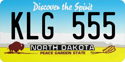 ND license plate KLG555