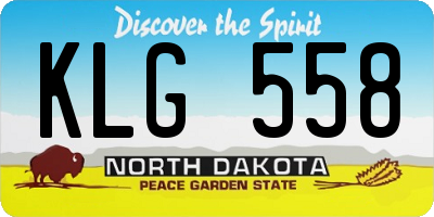 ND license plate KLG558