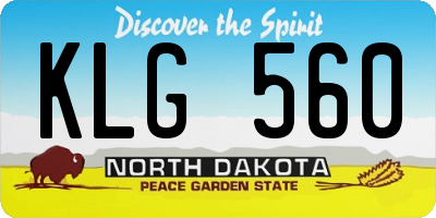 ND license plate KLG560