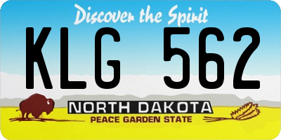 ND license plate KLG562