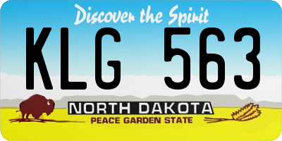ND license plate KLG563