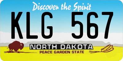 ND license plate KLG567