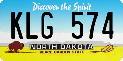 ND license plate KLG574