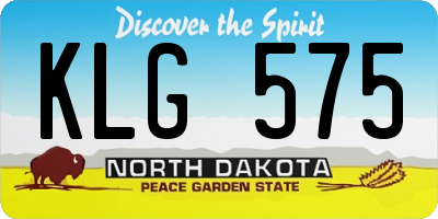 ND license plate KLG575