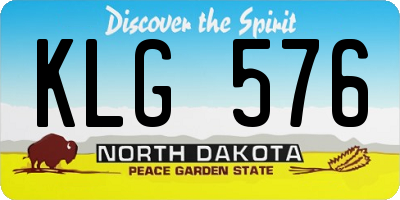 ND license plate KLG576