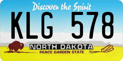 ND license plate KLG578