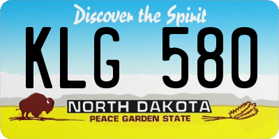ND license plate KLG580
