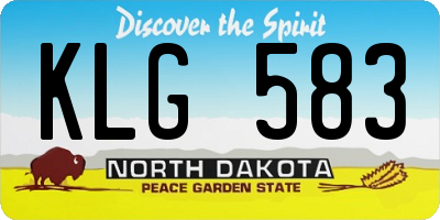 ND license plate KLG583