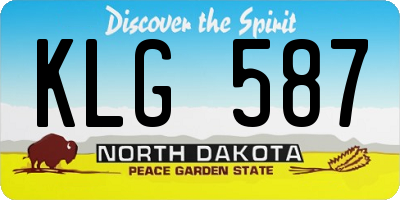 ND license plate KLG587