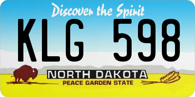 ND license plate KLG598