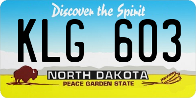 ND license plate KLG603