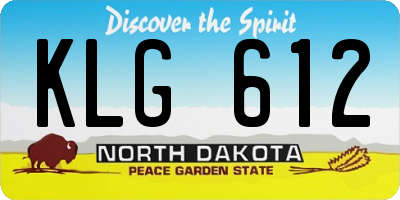 ND license plate KLG612
