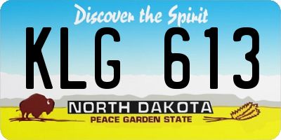 ND license plate KLG613