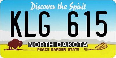 ND license plate KLG615