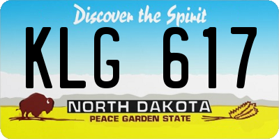 ND license plate KLG617
