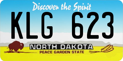 ND license plate KLG623