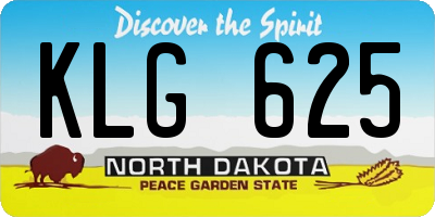 ND license plate KLG625