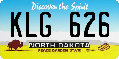 ND license plate KLG626