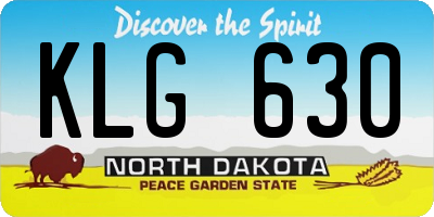 ND license plate KLG630