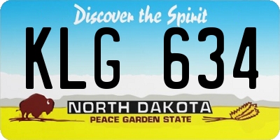 ND license plate KLG634