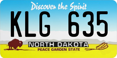 ND license plate KLG635