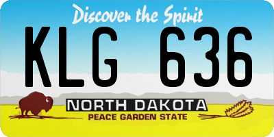 ND license plate KLG636