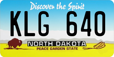 ND license plate KLG640