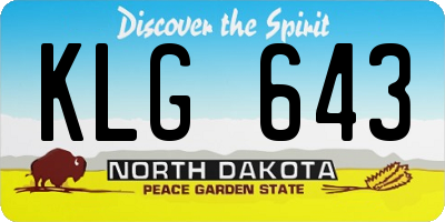 ND license plate KLG643