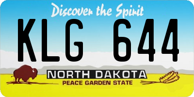 ND license plate KLG644
