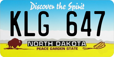 ND license plate KLG647
