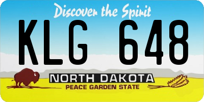 ND license plate KLG648