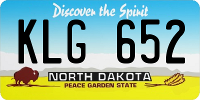 ND license plate KLG652