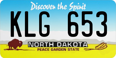 ND license plate KLG653