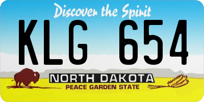 ND license plate KLG654