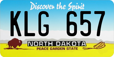 ND license plate KLG657