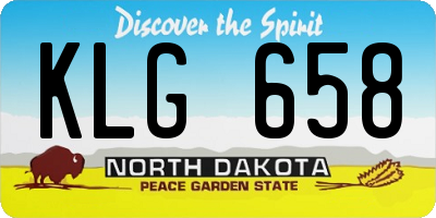 ND license plate KLG658