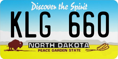 ND license plate KLG660