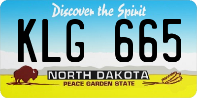 ND license plate KLG665