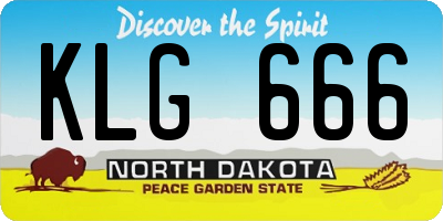 ND license plate KLG666