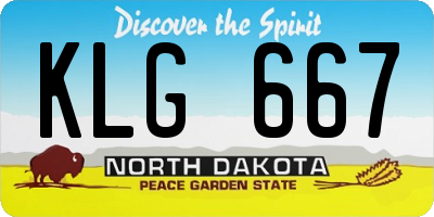 ND license plate KLG667