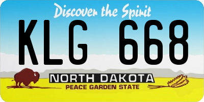 ND license plate KLG668