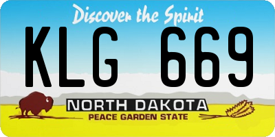 ND license plate KLG669