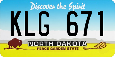ND license plate KLG671