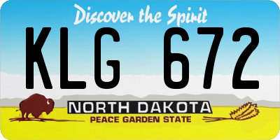 ND license plate KLG672