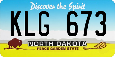 ND license plate KLG673