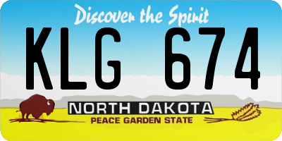 ND license plate KLG674