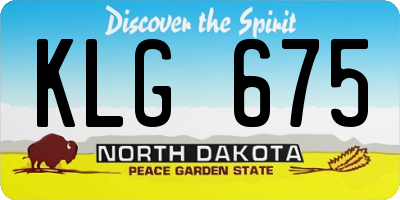 ND license plate KLG675
