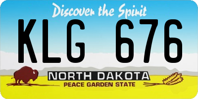 ND license plate KLG676